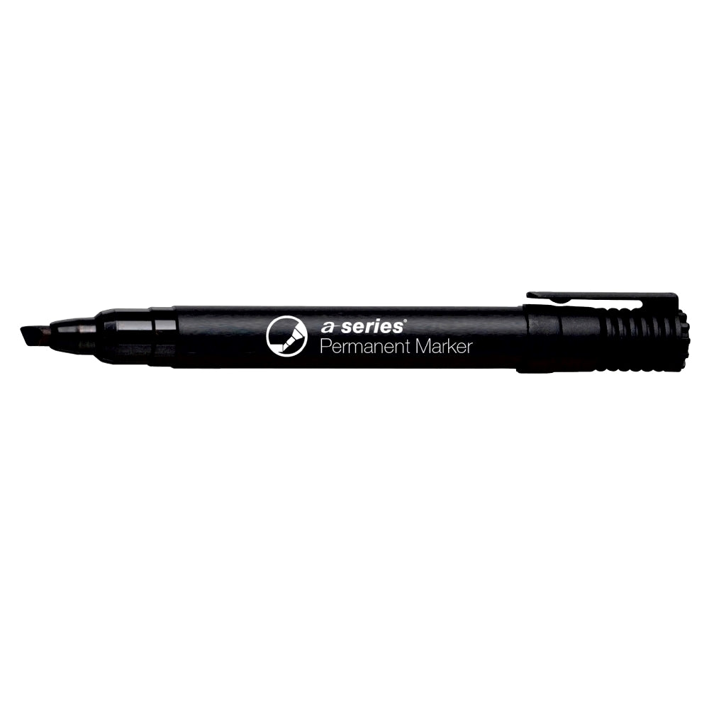 Marker permanent A-series, varf retezat 2-5 mm, negru Marker permanent A-series, varf retezat 2-5 mm, negru